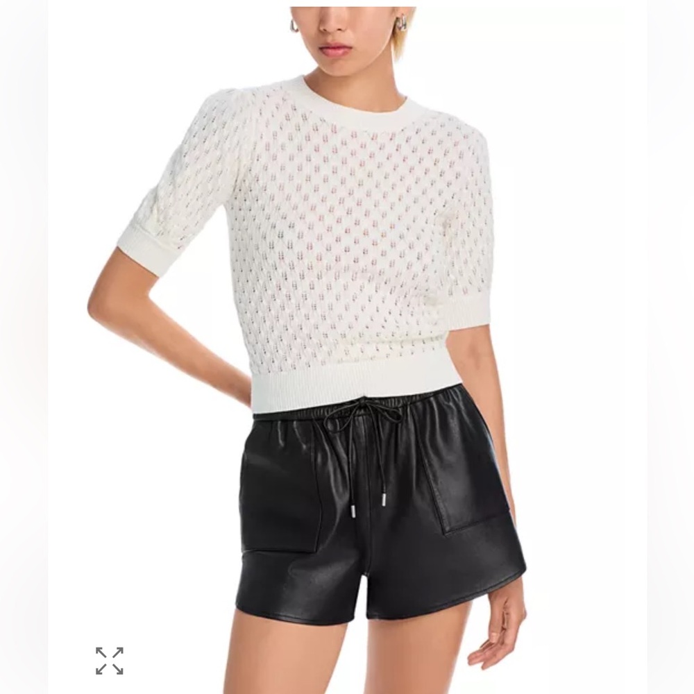 LUCY PARIS Tyla Knit Top Size Large Stretchy Ribbed Cuffs